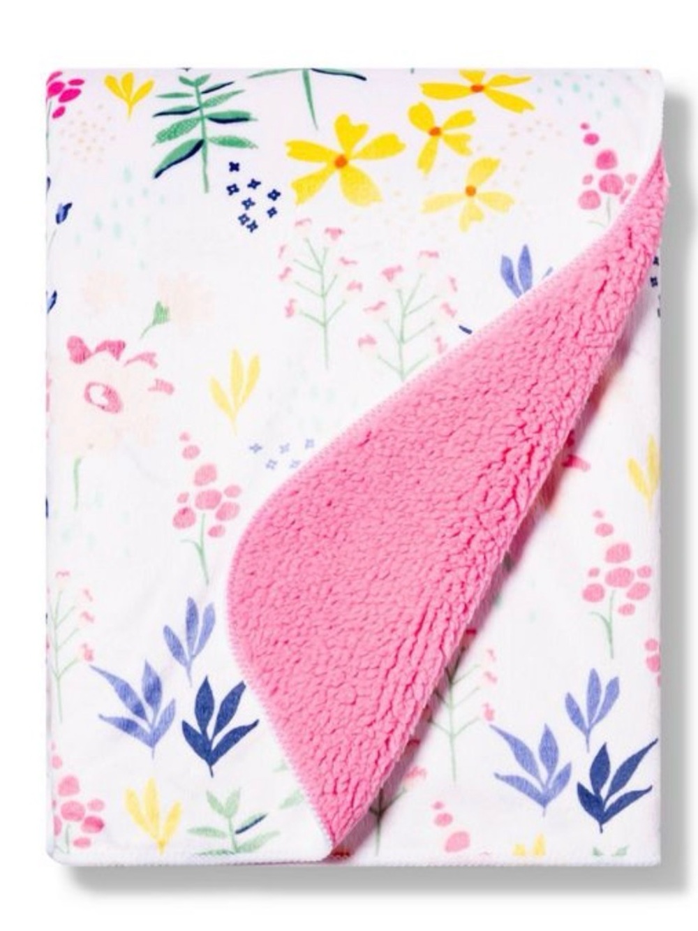 Cloud Island Velboa Floral Reversible Sherpa Throw Blanket